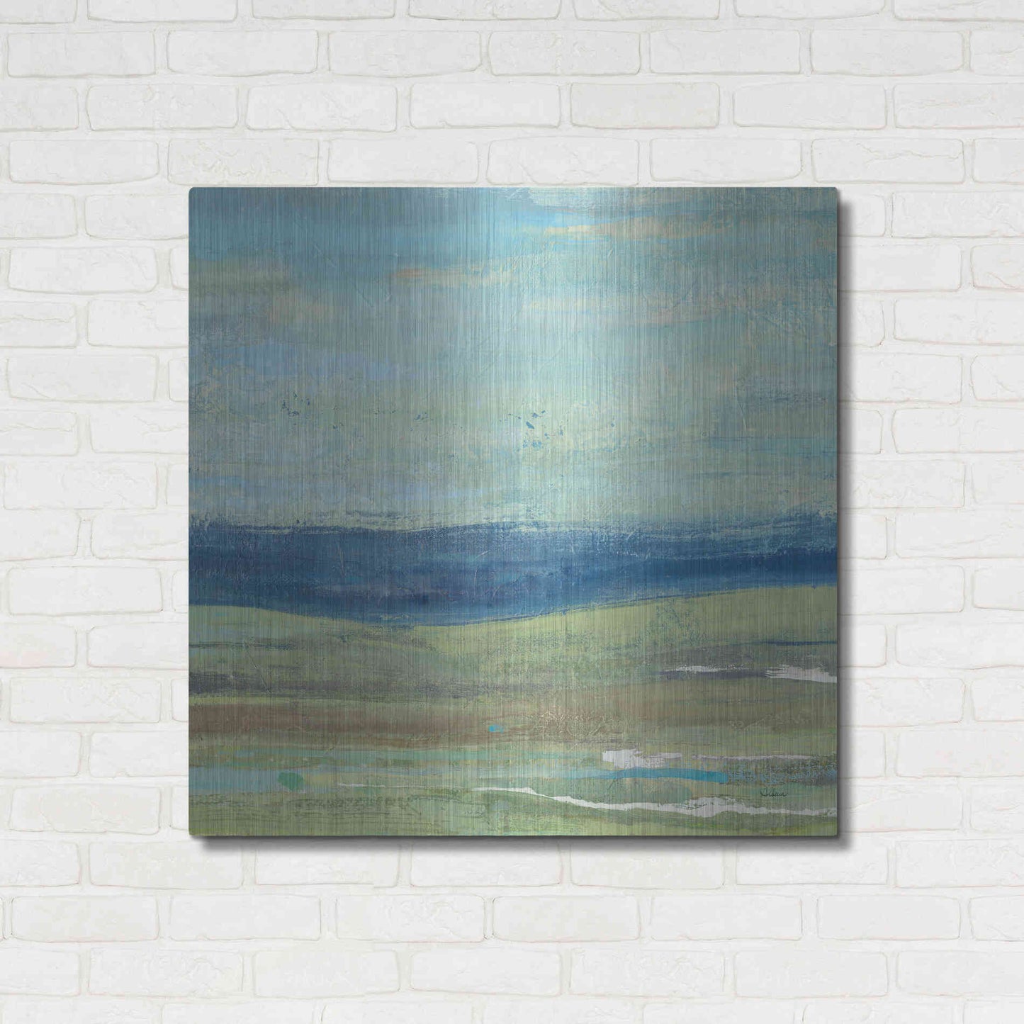 Luxe Metal Art 'Azure Wave' by Albena Hristova, Metal Wall Art,36x36