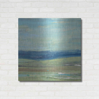 Luxe Metal Art 'Azure Wave' by Albena Hristova, Metal Wall Art,36x36