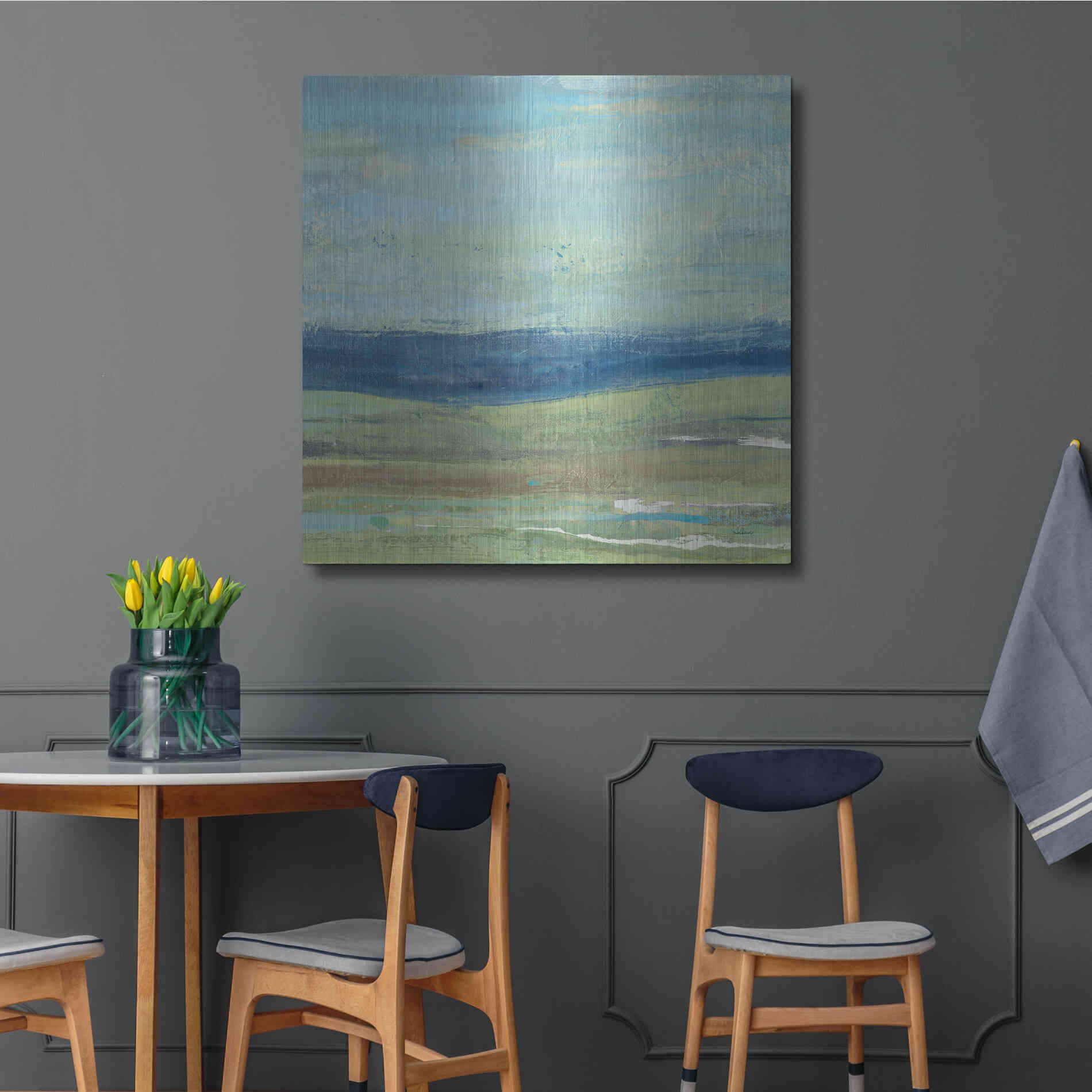 Luxe Metal Art 'Azure Wave' by Albena Hristova, Metal Wall Art,36x36