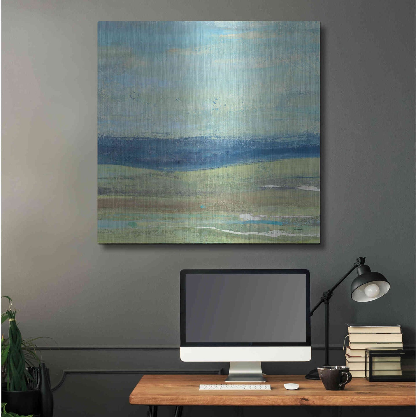 Luxe Metal Art 'Azure Wave' by Albena Hristova, Metal Wall Art,36x36