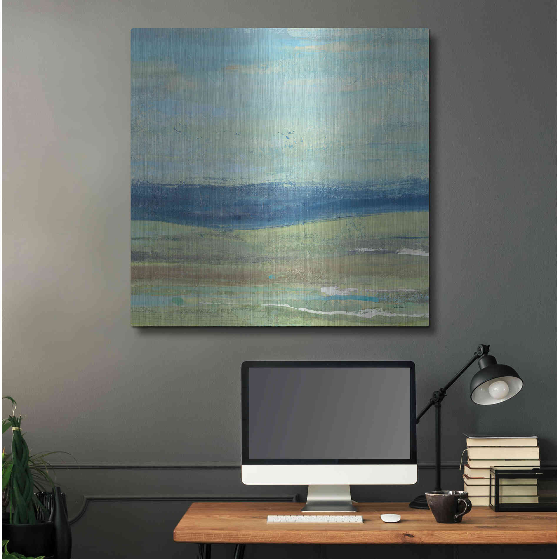 Luxe Metal Art 'Azure Wave' by Albena Hristova, Metal Wall Art,36x36