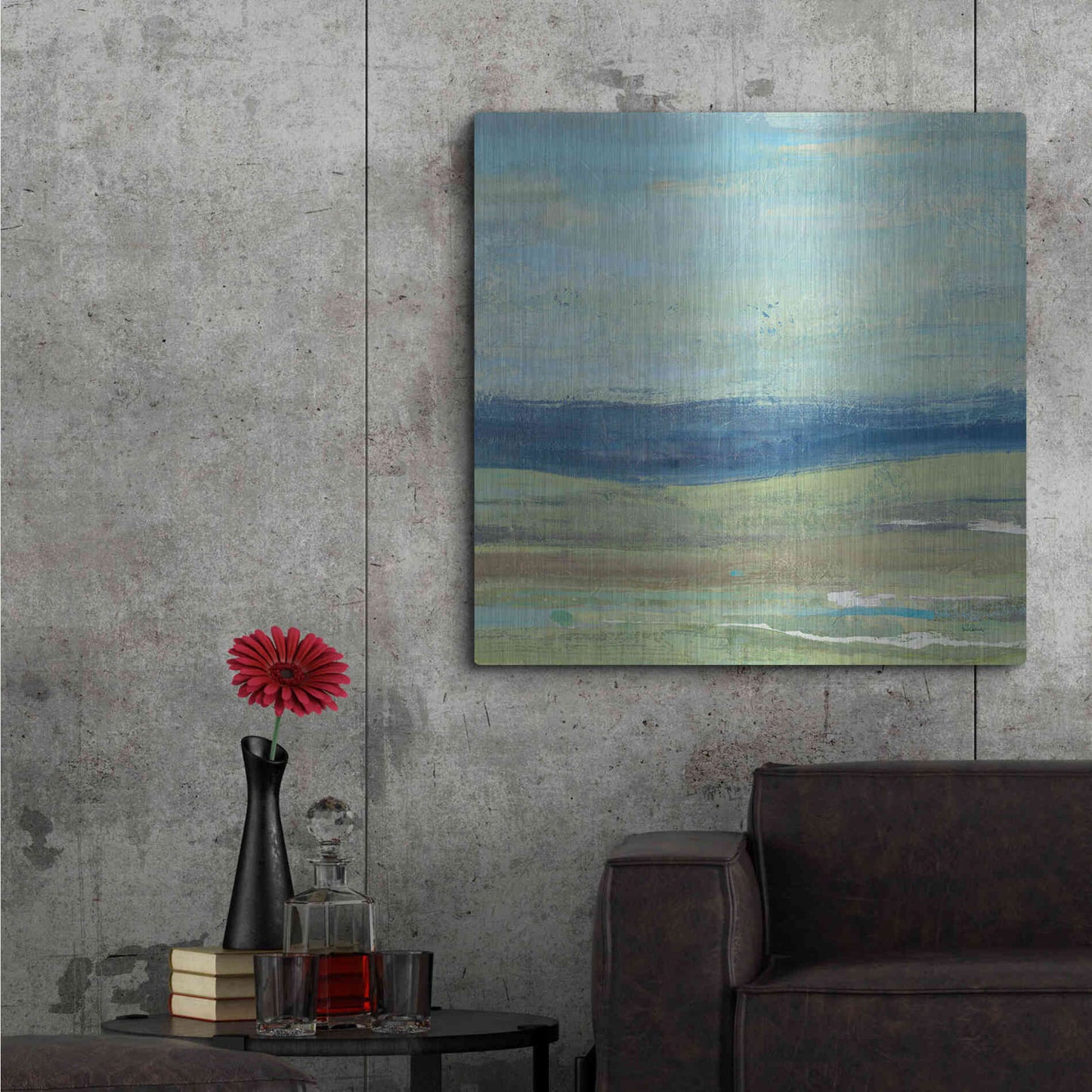 Luxe Metal Art 'Azure Wave' by Albena Hristova, Metal Wall Art,36x36