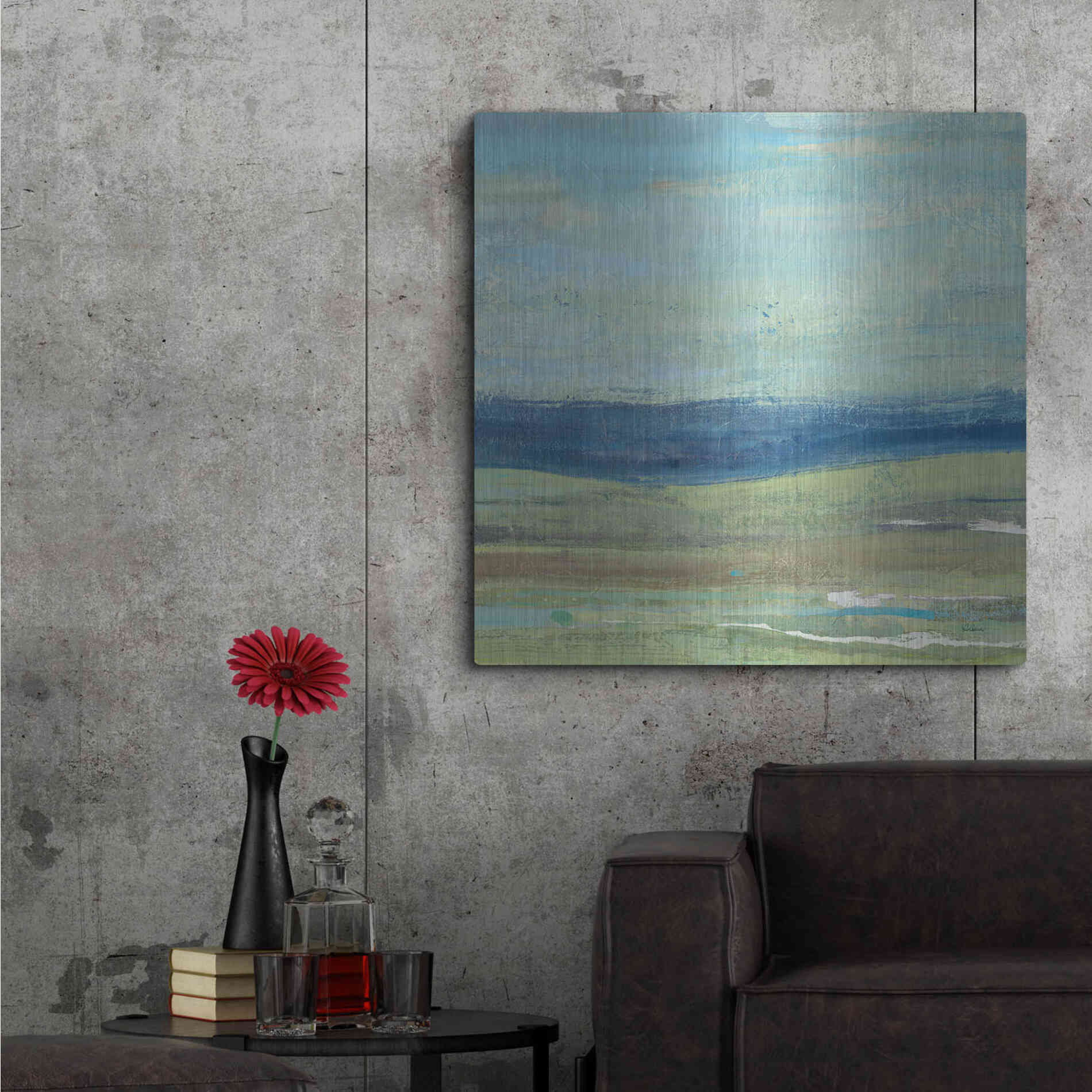 Luxe Metal Art 'Azure Wave' by Albena Hristova, Metal Wall Art,36x36