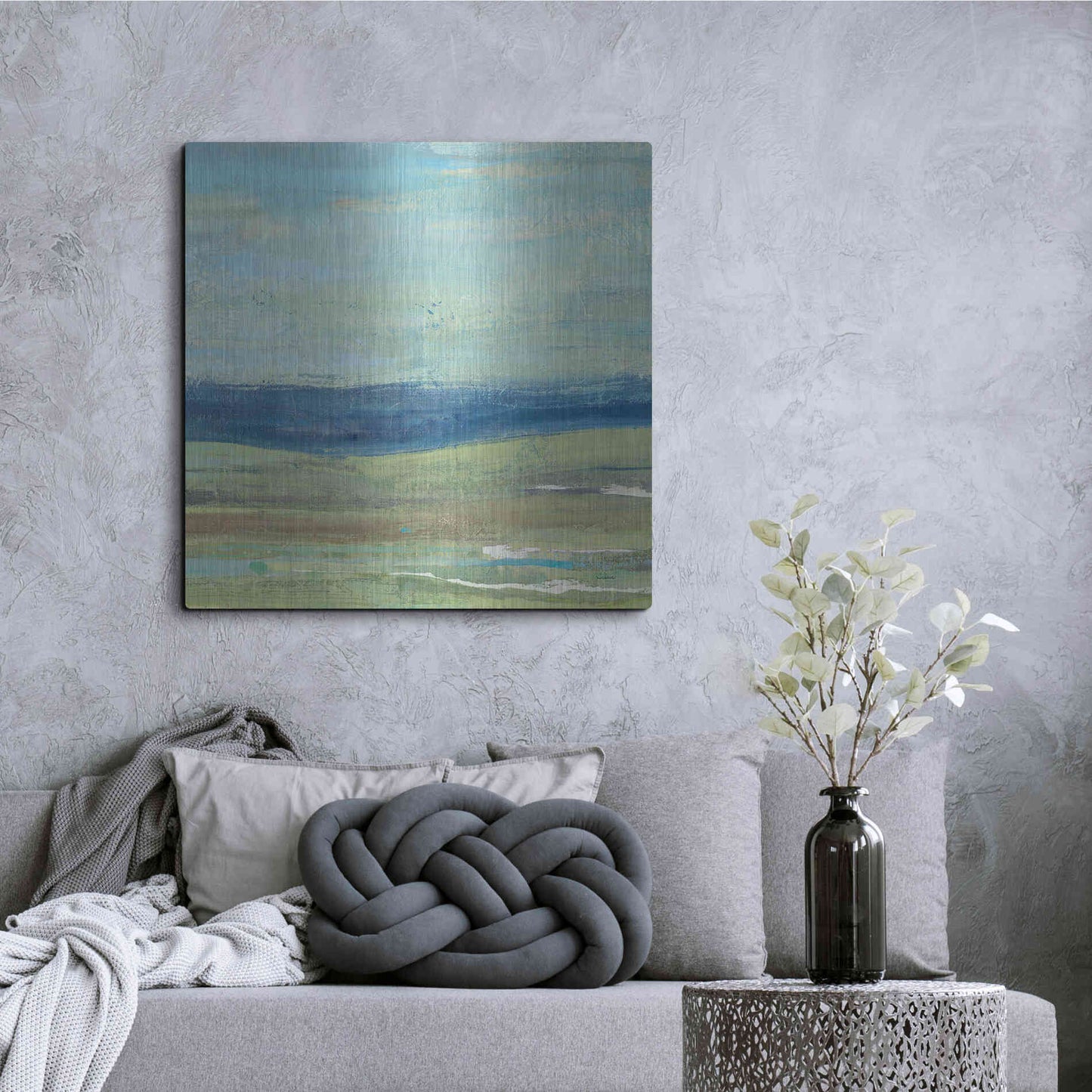 Luxe Metal Art 'Azure Wave' by Albena Hristova, Metal Wall Art,36x36