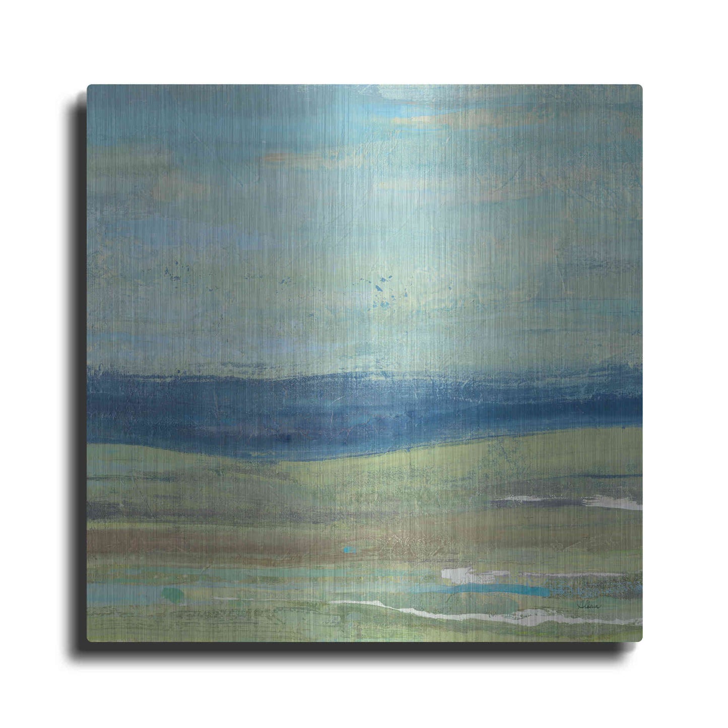 Luxe Metal Art 'Azure Wave' by Albena Hristova, Metal Wall Art