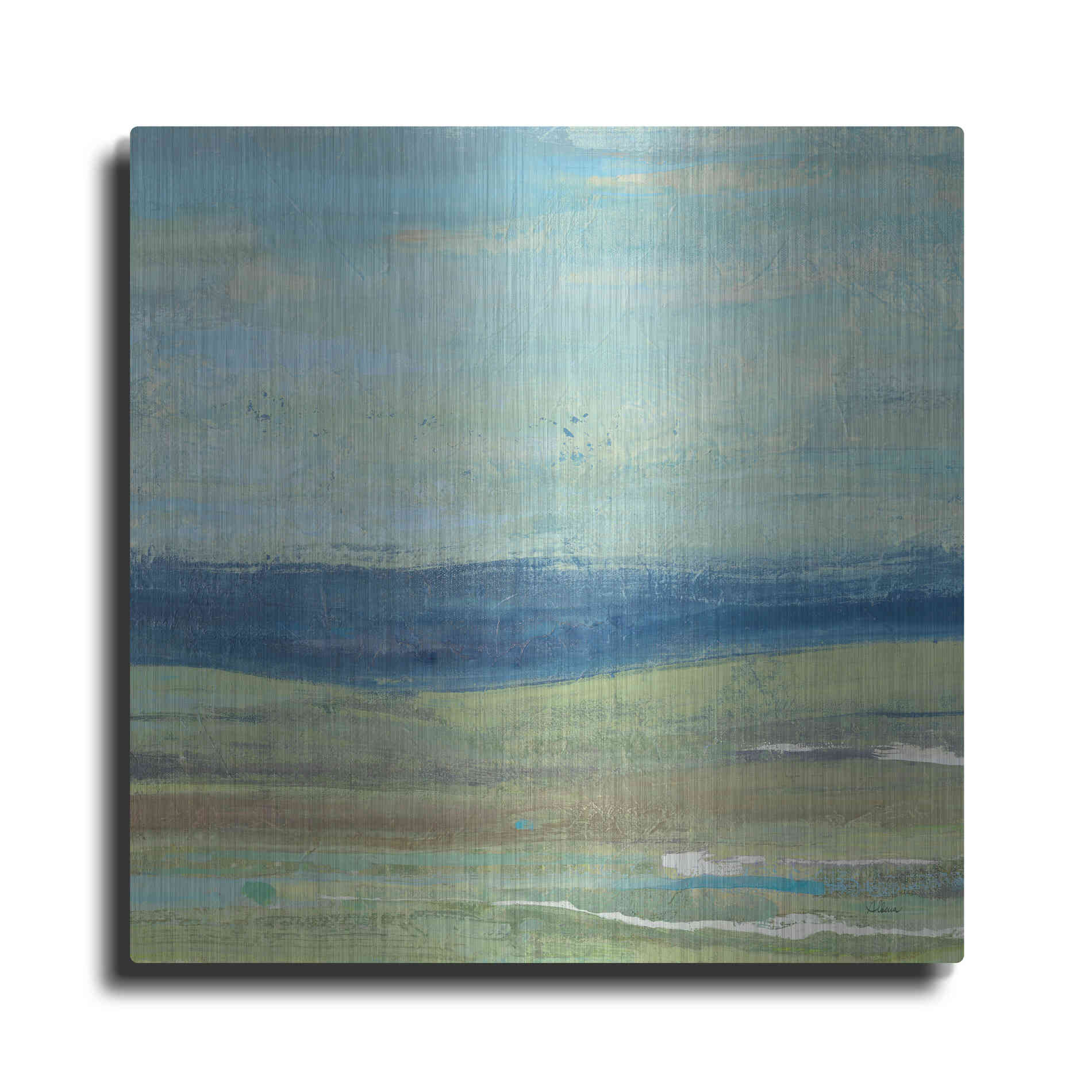 Luxe Metal Art 'Azure Wave' by Albena Hristova, Metal Wall Art