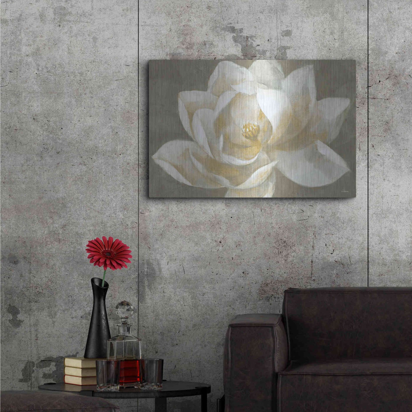 Luxe Metal Art 'Majestic Beige' by Albena Hristova, Metal Wall Art,36x24