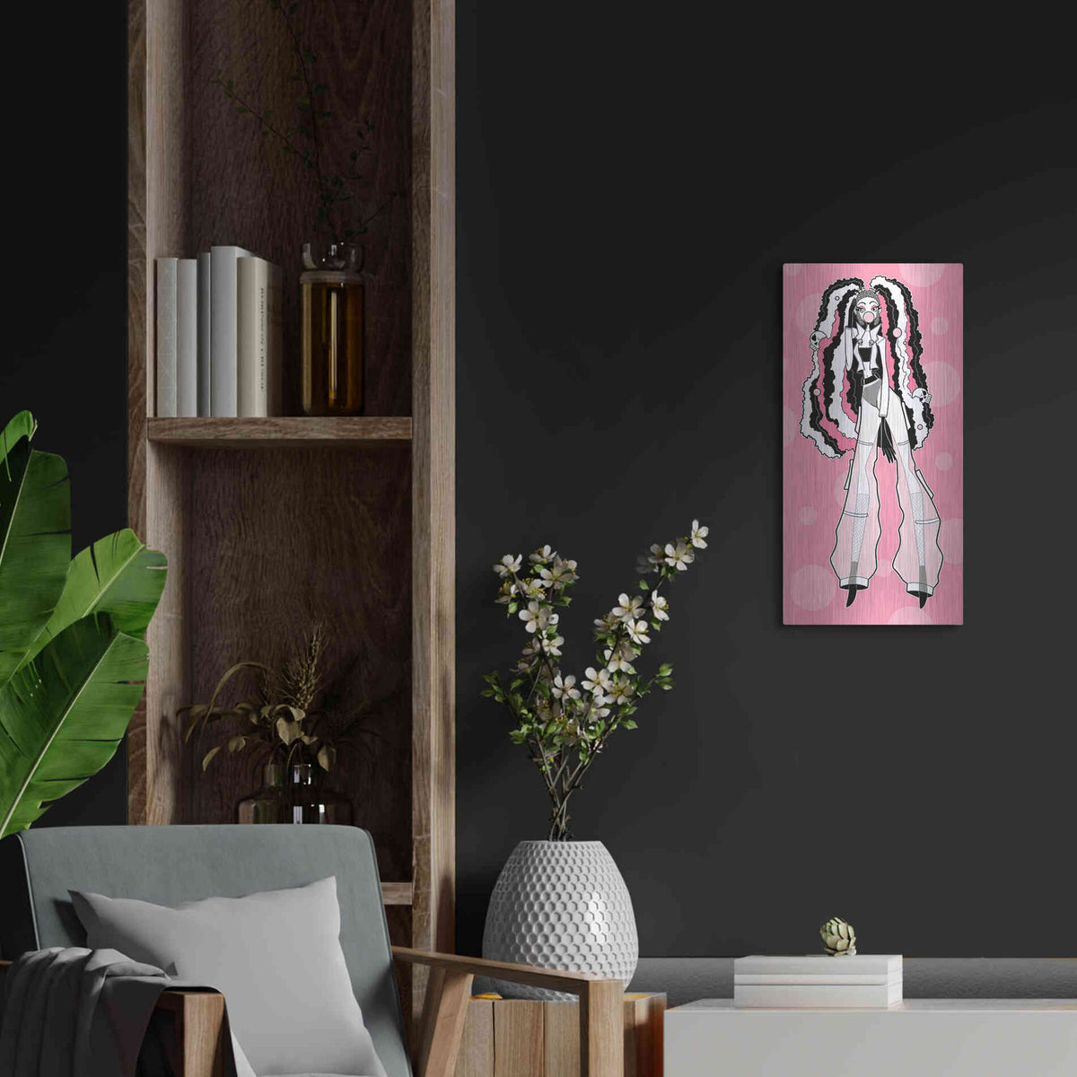 Luxe Metal Art 'Pippa Rose 'by Avery Multer, Metal Wall Art,12x24