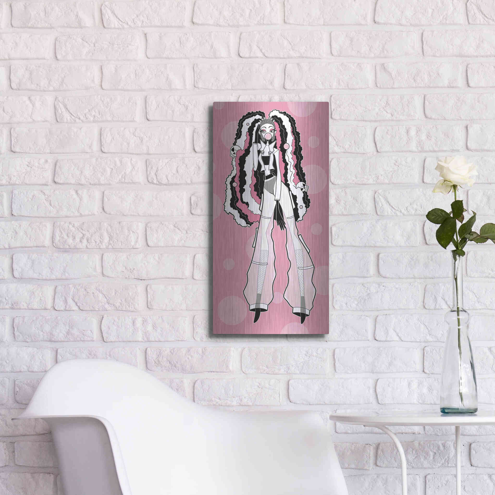 Luxe Metal Art 'Pippa Rose 'by Avery Multer, Metal Wall Art,12x24