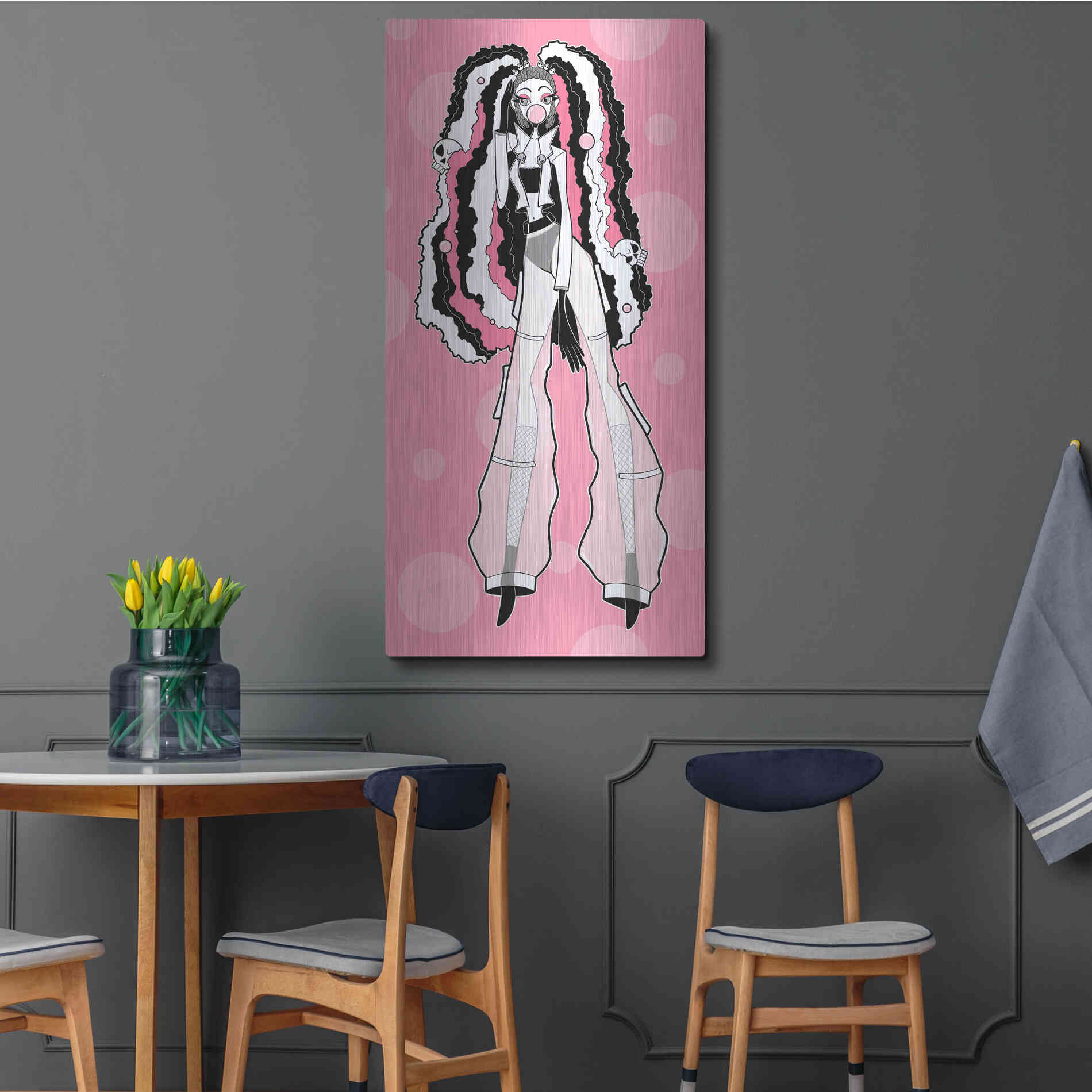 Luxe Metal Art 'Pippa Rose 'by Avery Multer, Metal Wall Art,24x48