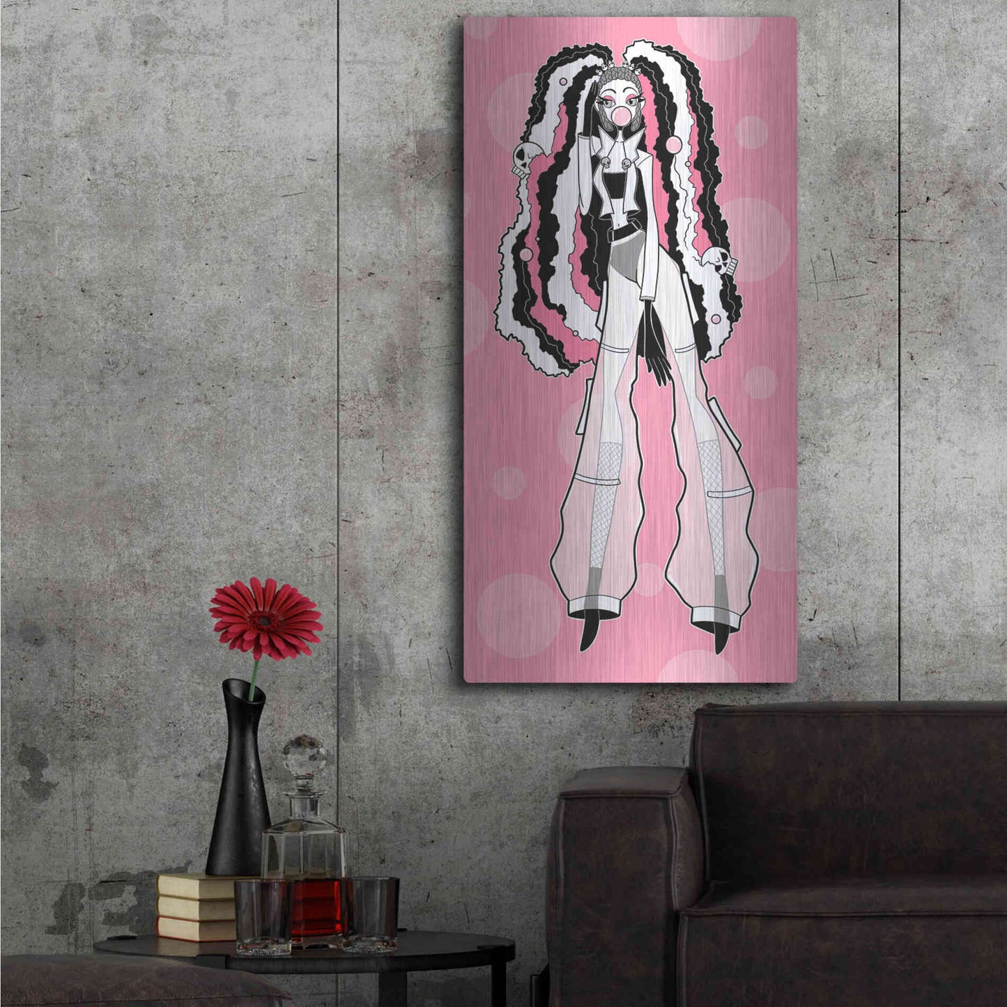 Luxe Metal Art 'Pippa Rose 'by Avery Multer, Metal Wall Art,24x48