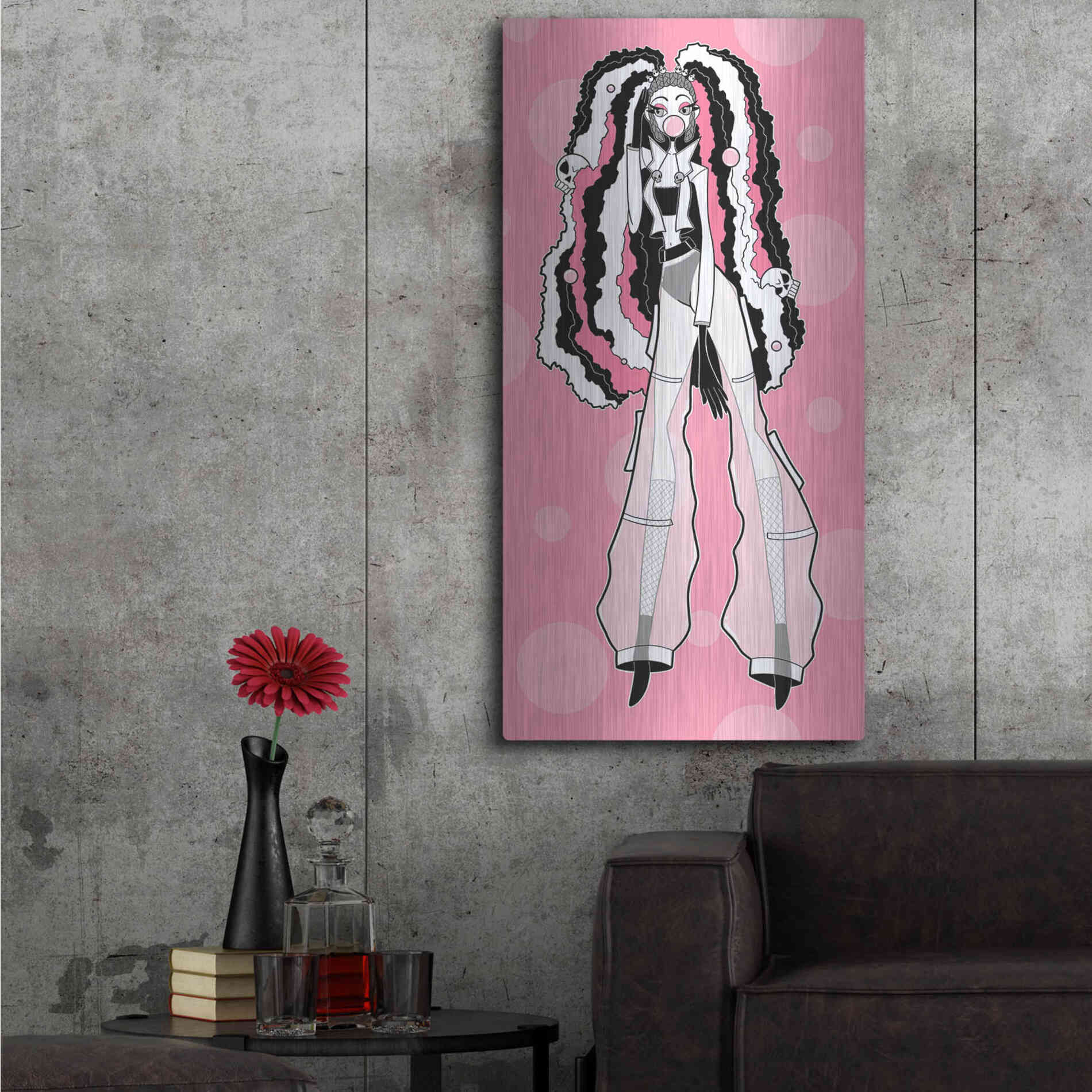 Luxe Metal Art 'Pippa Rose 'by Avery Multer, Metal Wall Art,24x48