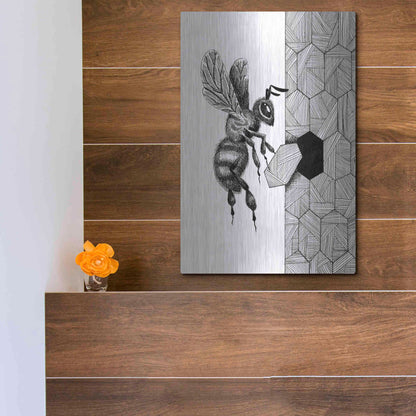 Luxe Metal Art 'Escher Bee 'by Avery Multer, Metal Wall Art,12x16