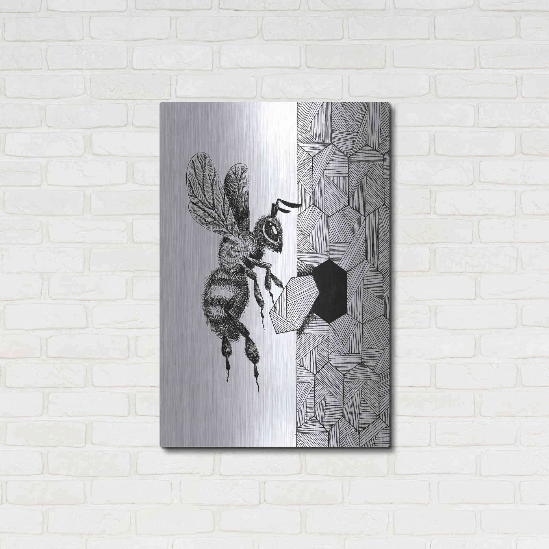 Luxe Metal Art 'Escher Bee 'by Avery Multer, Metal Wall Art,24x36