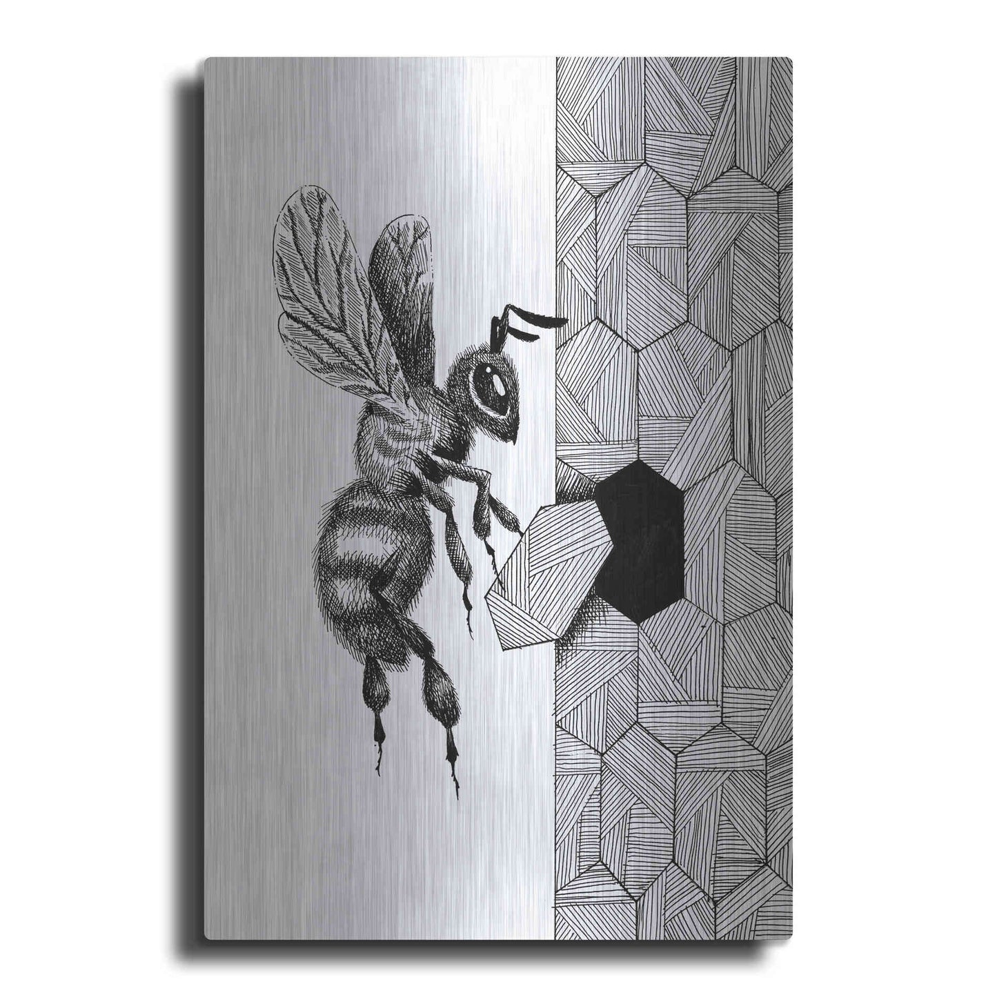 Luxe Metal Art 'Escher Bee 'by Avery Multer, Metal Wall Art