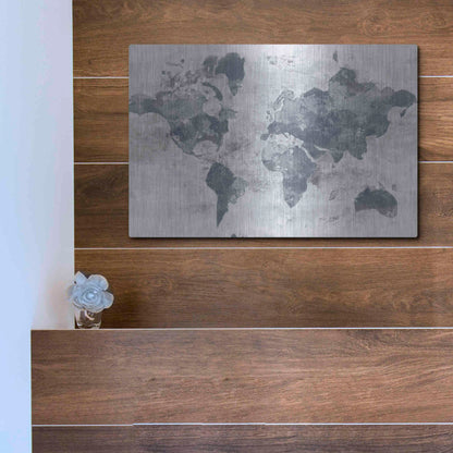 Luxe Metal Art 'Golden World Neutral' by Albena Hristova, Metal Wall Art,16x12