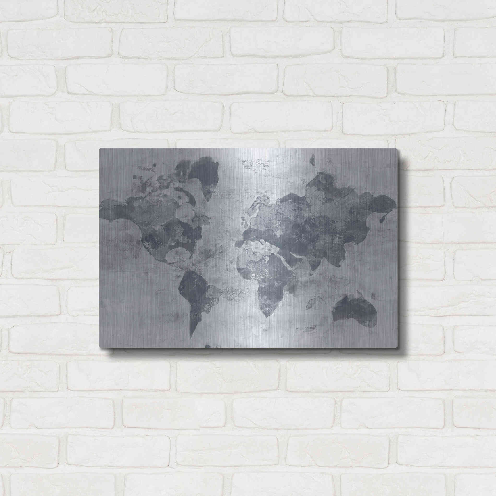 Luxe Metal Art 'Golden World Neutral' by Albena Hristova, Metal Wall Art,24x16