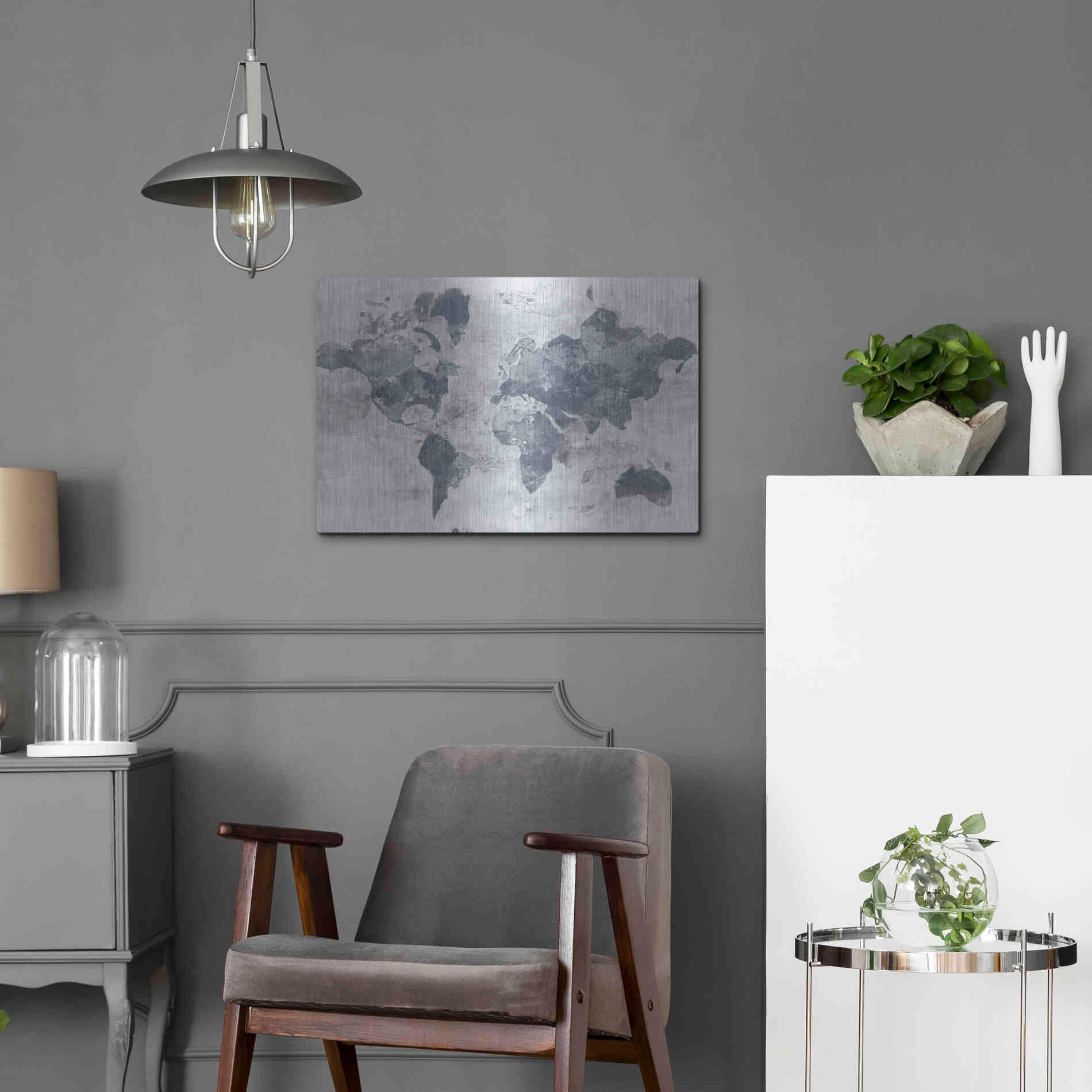 Luxe Metal Art 'Golden World Neutral' by Albena Hristova, Metal Wall Art,24x16