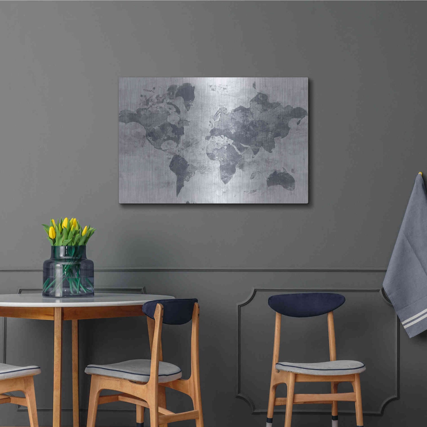 Luxe Metal Art 'Golden World Neutral' by Albena Hristova, Metal Wall Art,36x24