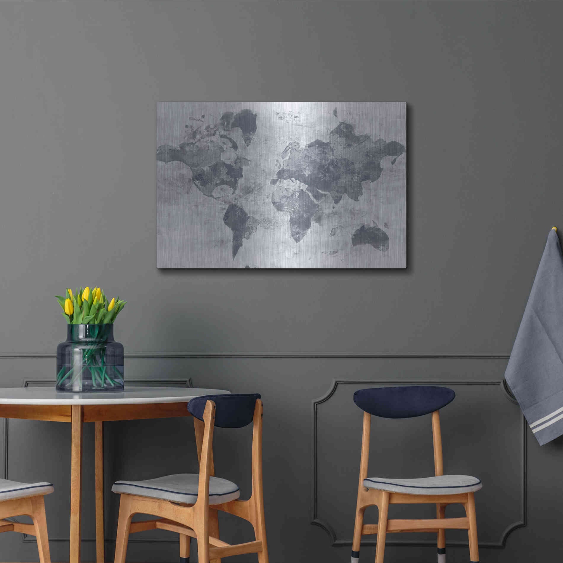 Luxe Metal Art 'Golden World Neutral' by Albena Hristova, Metal Wall Art,36x24