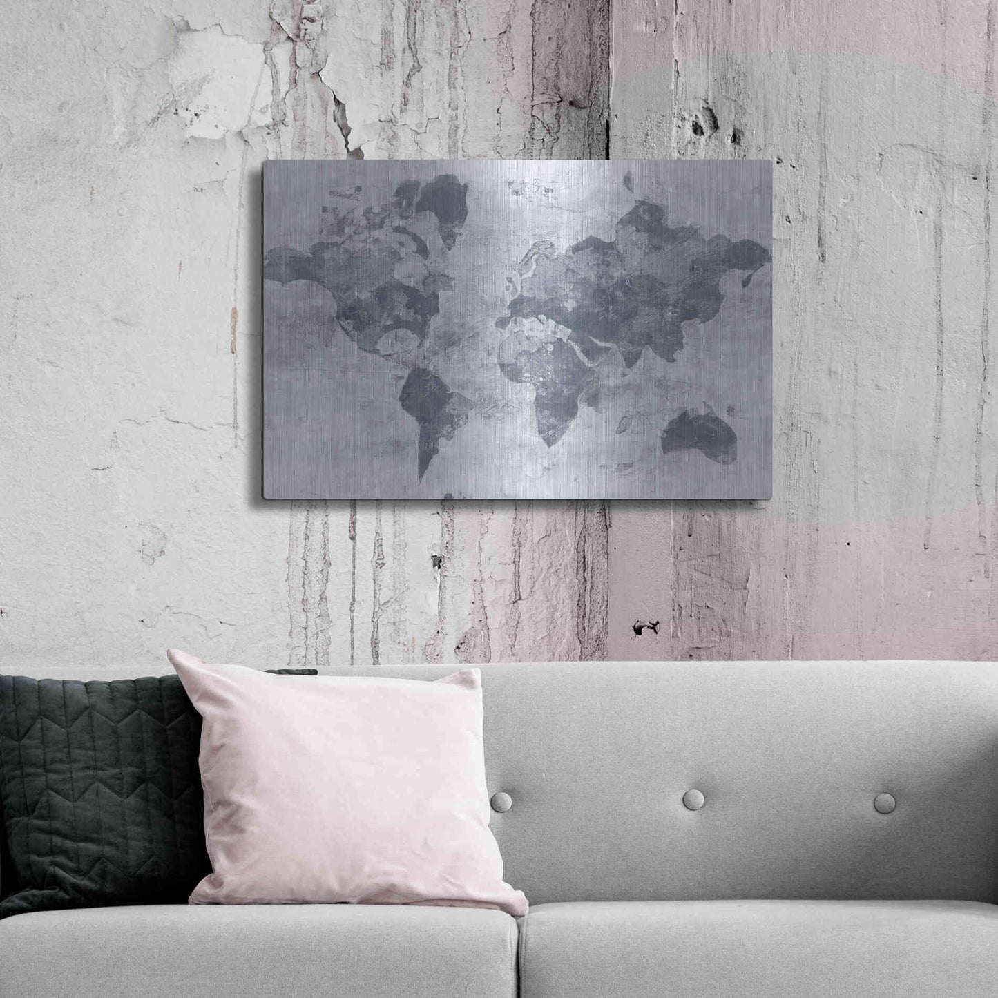 Luxe Metal Art 'Golden World Neutral' by Albena Hristova, Metal Wall Art,36x24