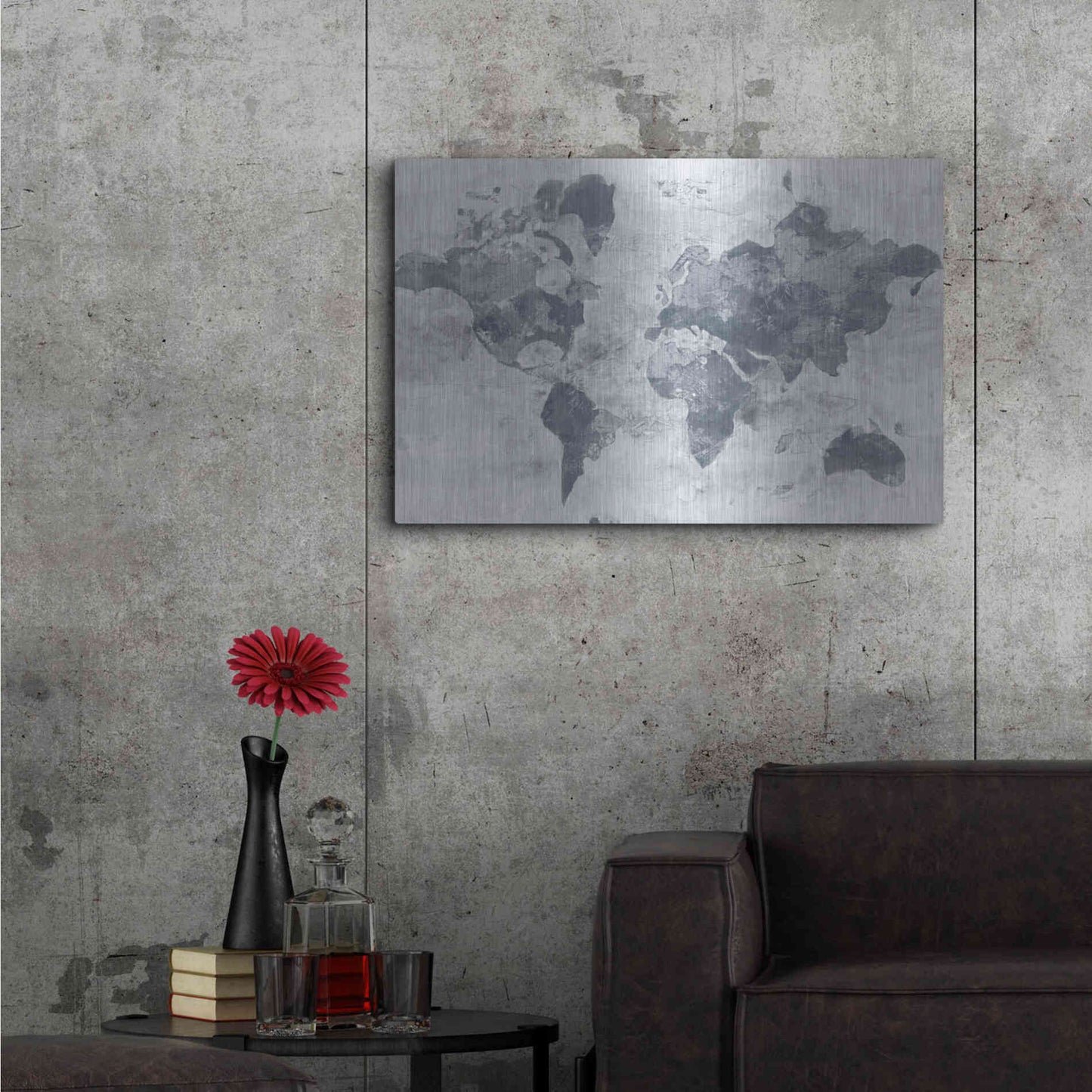 Luxe Metal Art 'Golden World Neutral' by Albena Hristova, Metal Wall Art,36x24