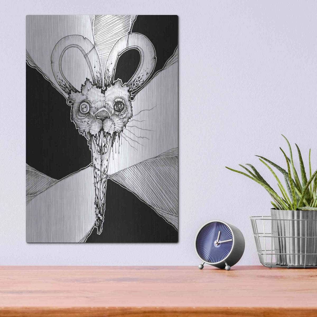 Luxe Metal Art 'Stitched Apart 'by Avery Multer, Metal Wall Art,12x16