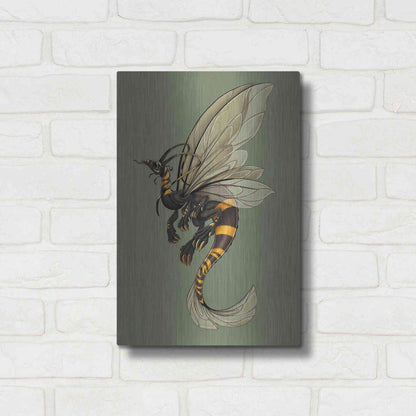 Luxe Metal Art 'Bee Dragon Celadon' by Avery Multer, Metal Wall Art,12x16