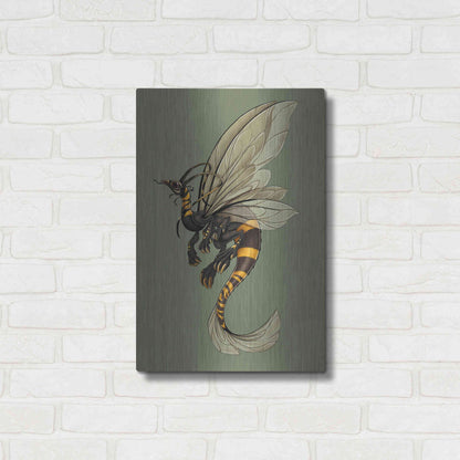 Luxe Metal Art 'Bee Dragon Celadon' by Avery Multer, Metal Wall Art,16x24