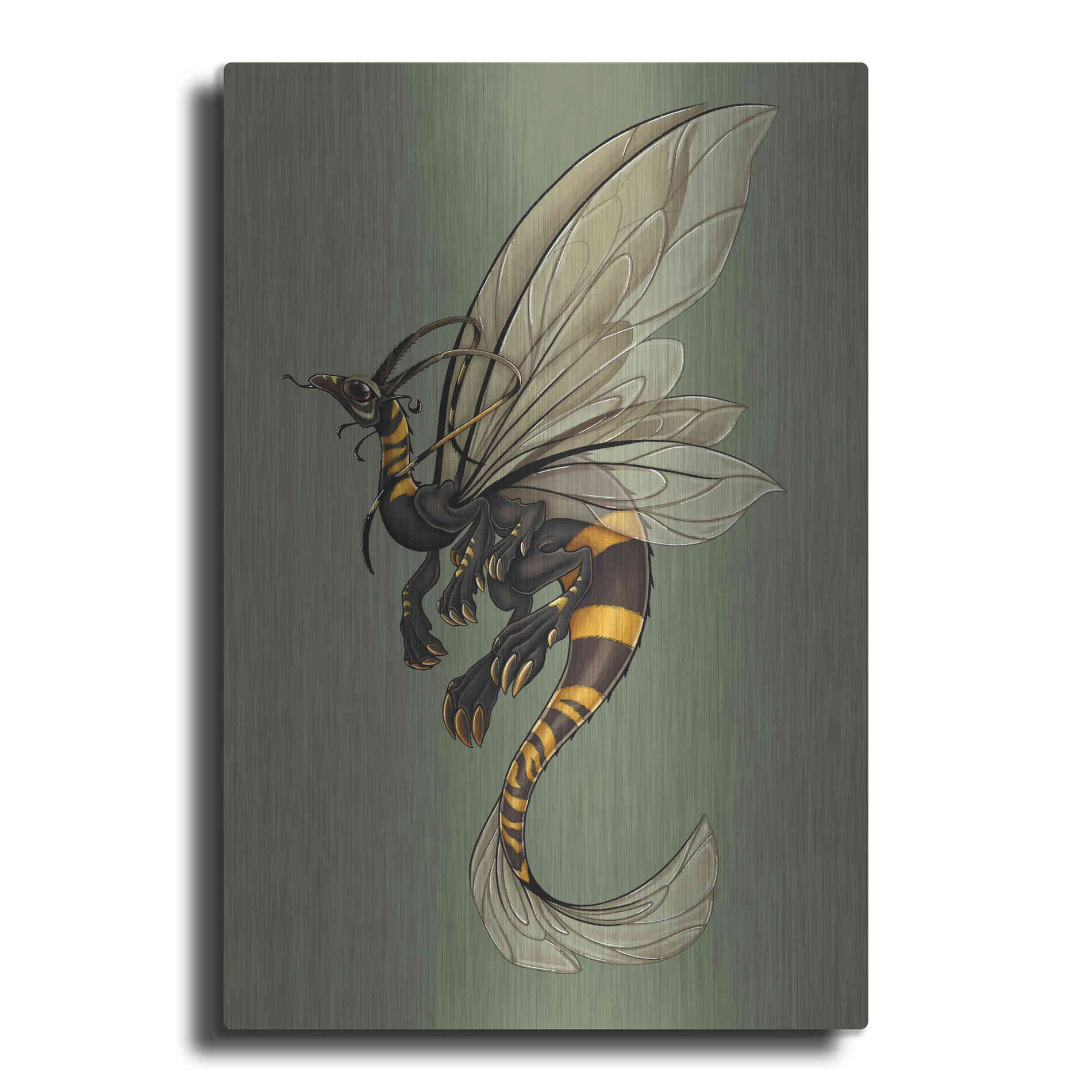 Luxe Metal Art 'Bee Dragon Celadon' by Avery Multer, Metal Wall Art