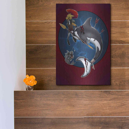 Luxe Metal Art 'Warrior Mermaid' by Avery Multer, Metal Wall Art,12x16