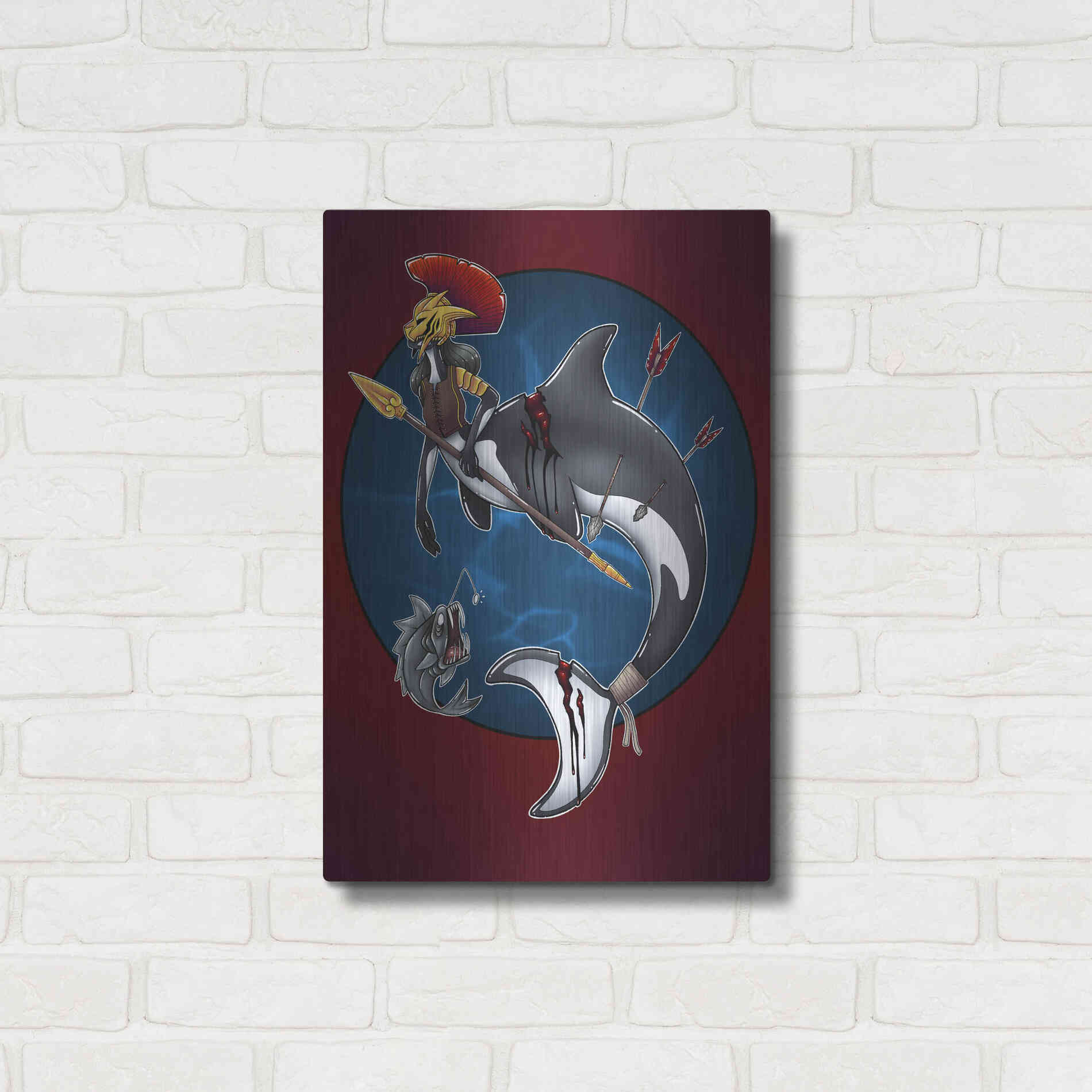 Luxe Metal Art 'Warrior Mermaid' by Avery Multer, Metal Wall Art,16x24