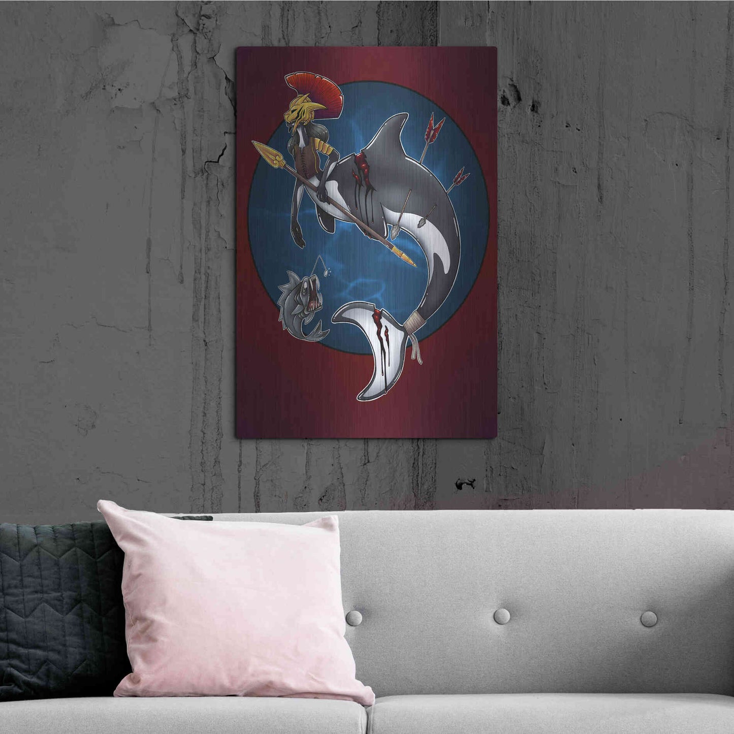 Luxe Metal Art 'Warrior Mermaid' by Avery Multer, Metal Wall Art,24x36