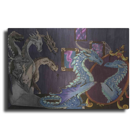 Luxe Metal Art 'Dragon in the Mirror' by Avery Multer, Metal Wall Art