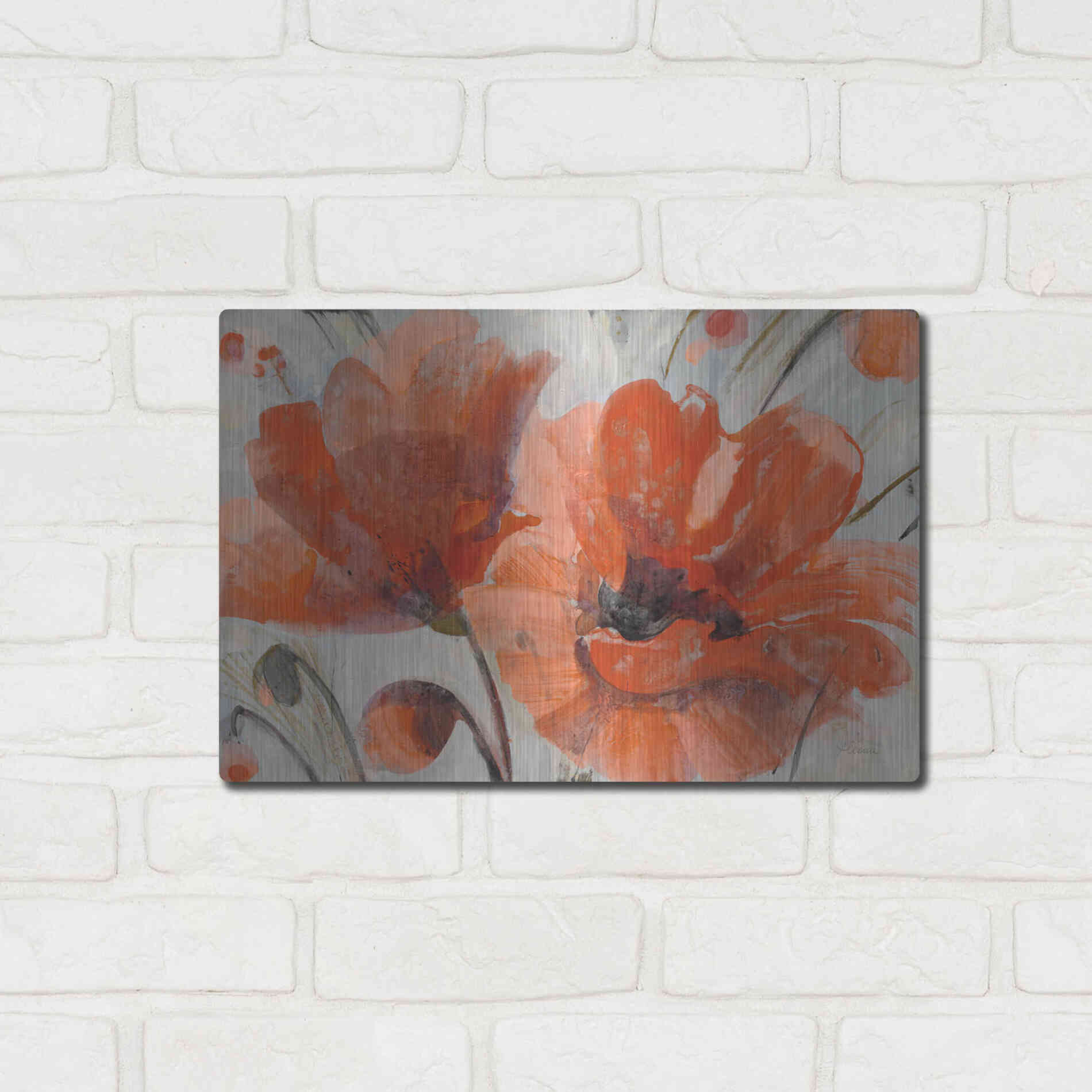 Luxe Metal Art 'Popping' by Albena Hristova, Metal Wall Art,16x12