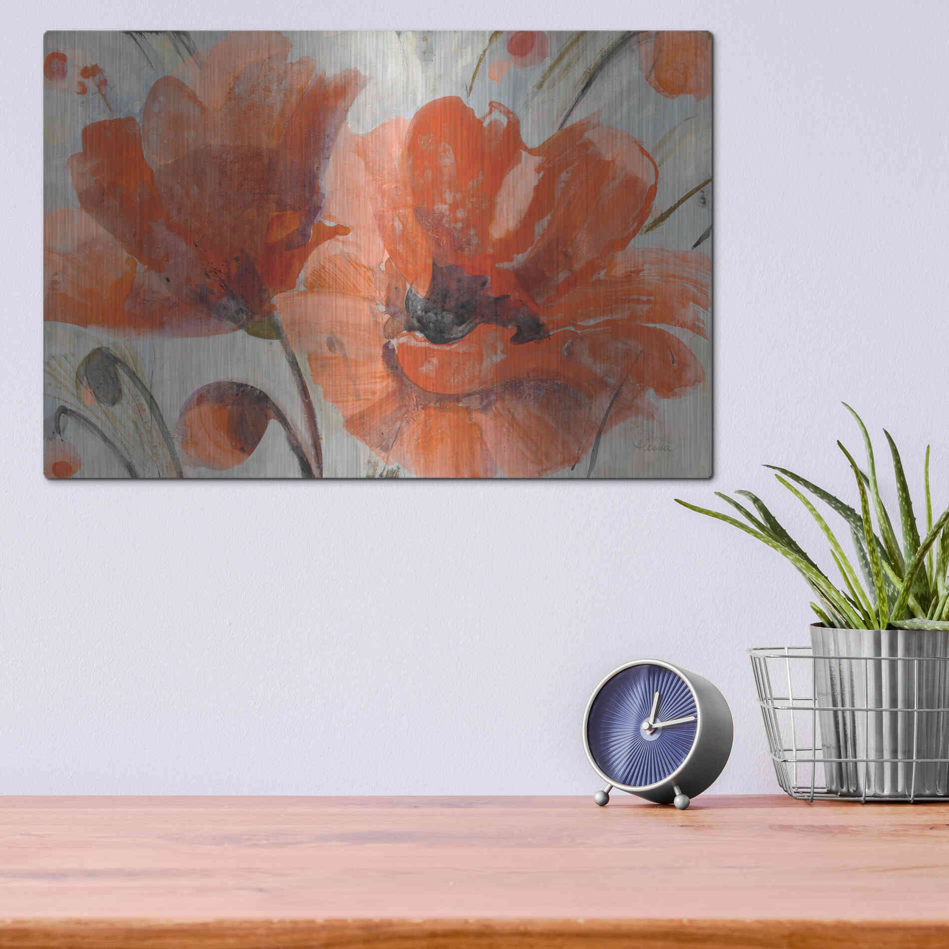 Luxe Metal Art 'Popping' by Albena Hristova, Metal Wall Art,16x12