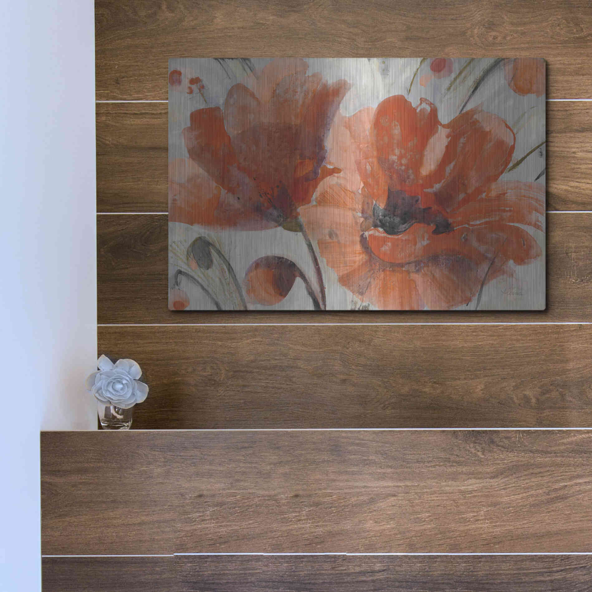 Luxe Metal Art 'Popping' by Albena Hristova, Metal Wall Art,16x12