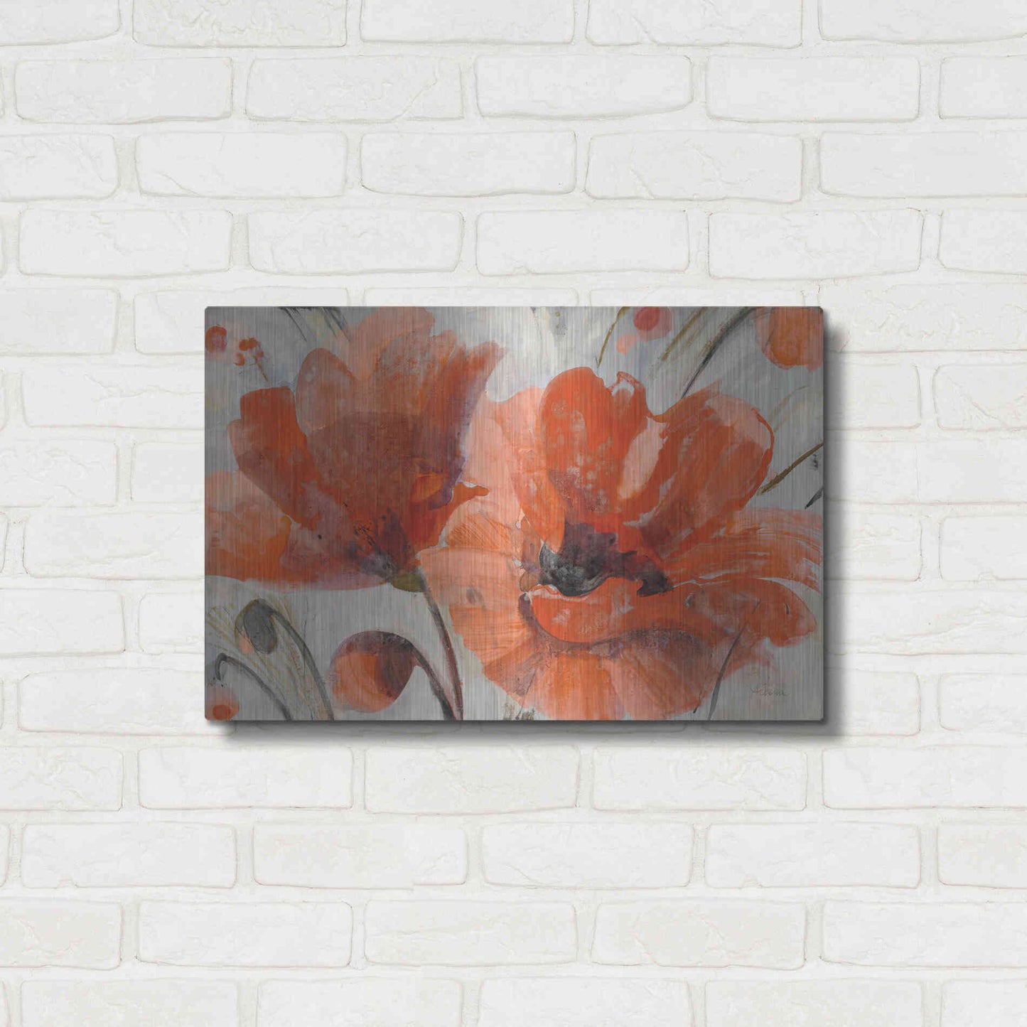 Luxe Metal Art 'Popping' by Albena Hristova, Metal Wall Art,24x16