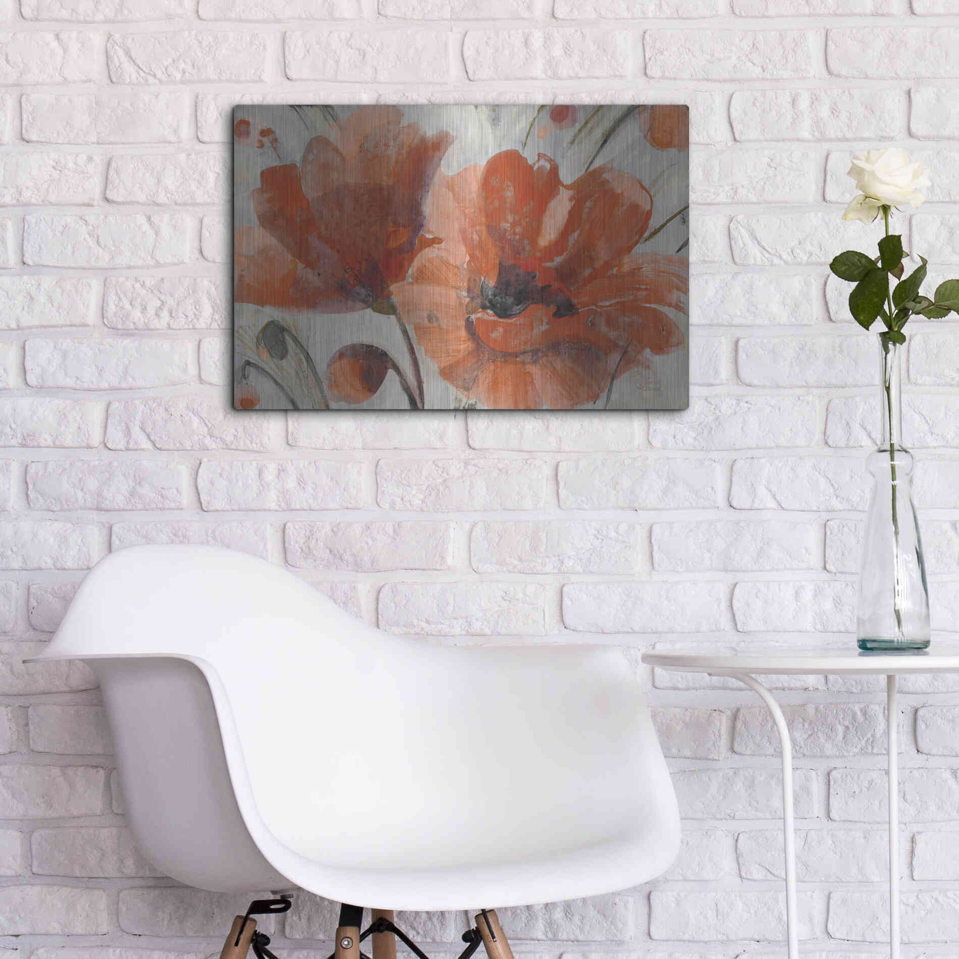 Luxe Metal Art 'Popping' by Albena Hristova, Metal Wall Art,24x16