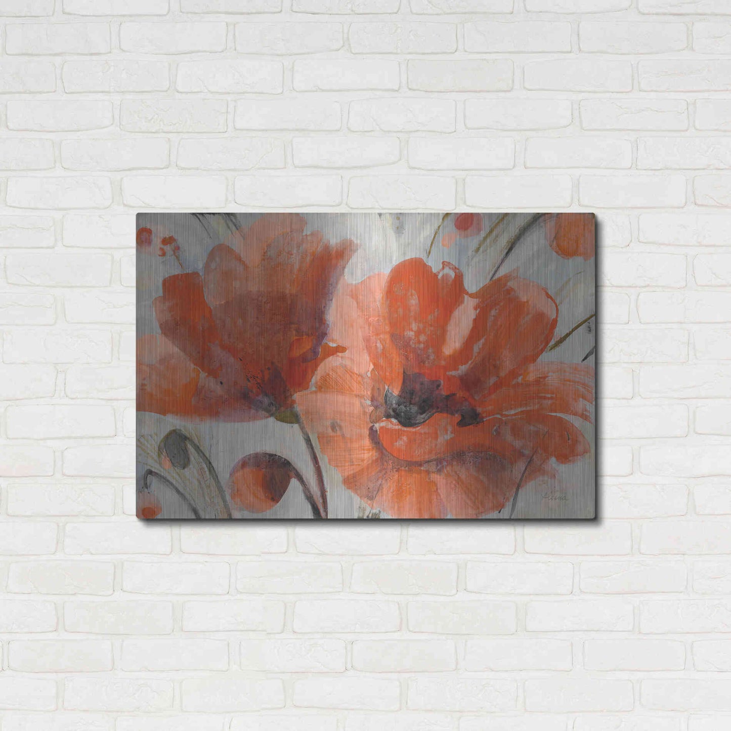 Luxe Metal Art 'Popping' by Albena Hristova, Metal Wall Art,36x24