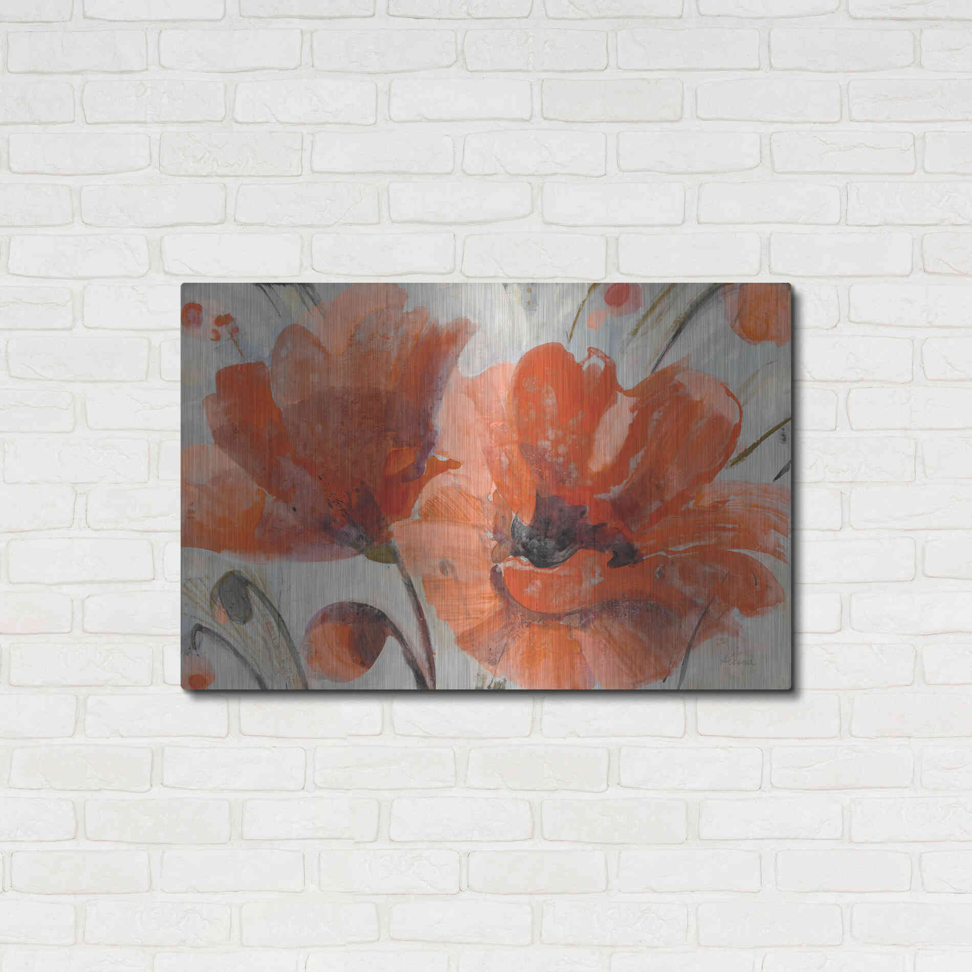 Luxe Metal Art 'Popping' by Albena Hristova, Metal Wall Art,36x24