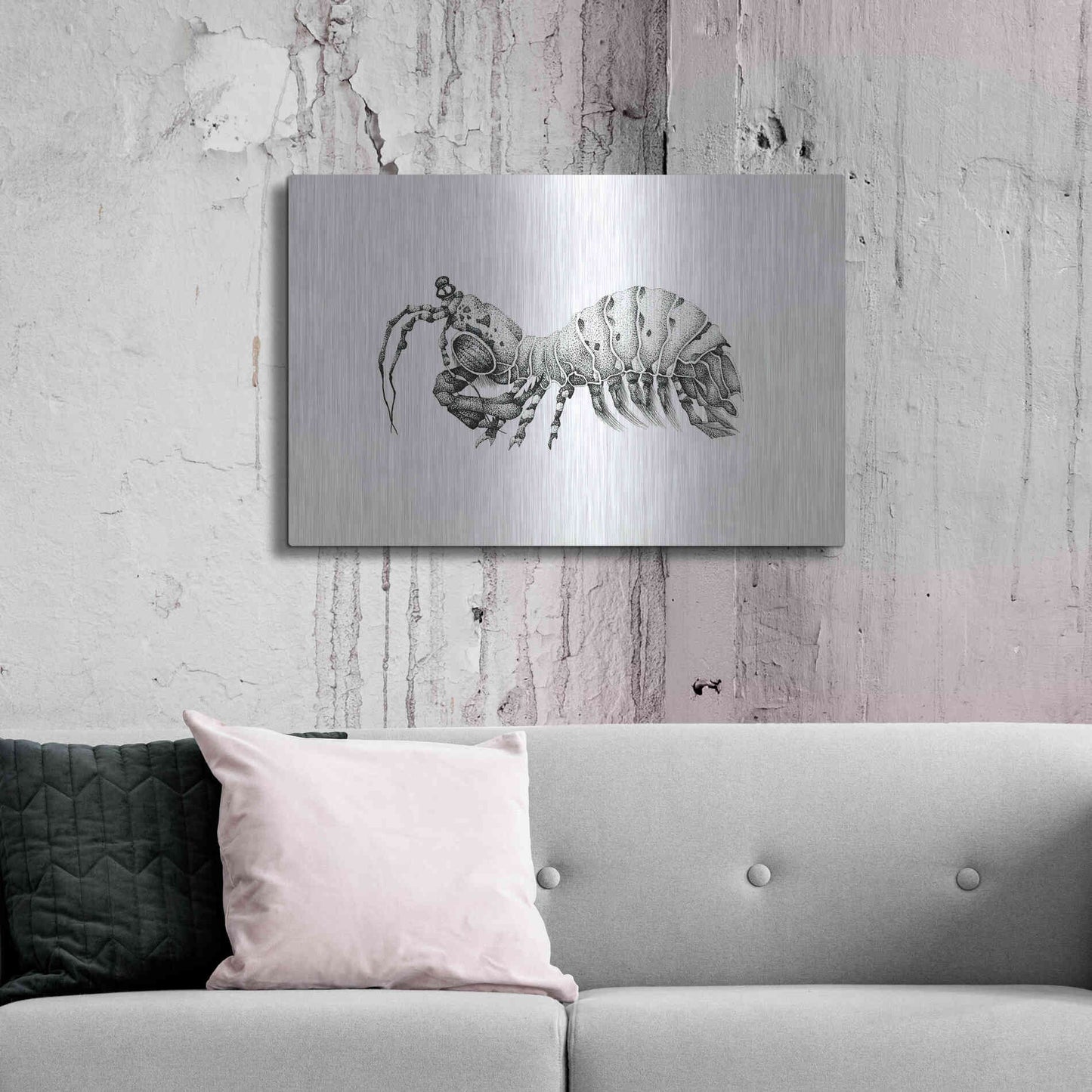 Luxe Metal Art 'Peacock Mantis Shrimp' by Avery Multer, Metal Wall Art,36x24