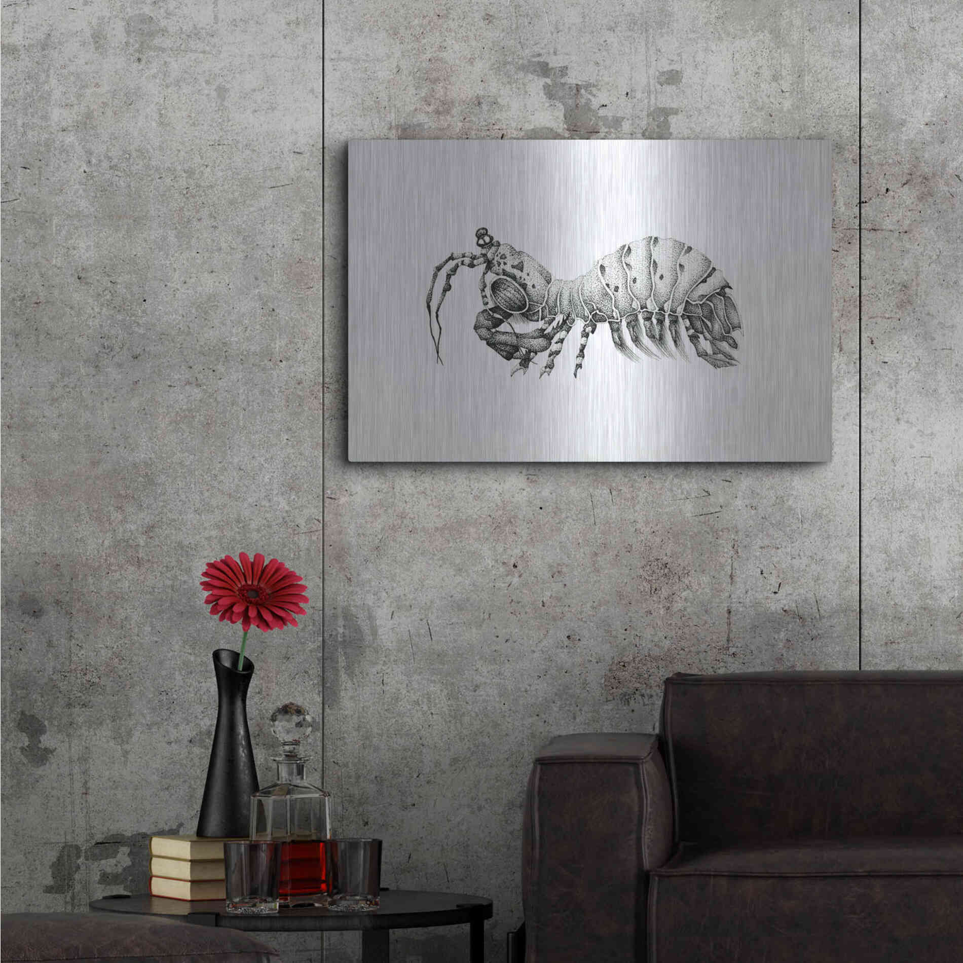 Luxe Metal Art 'Peacock Mantis Shrimp' by Avery Multer, Metal Wall Art,36x24