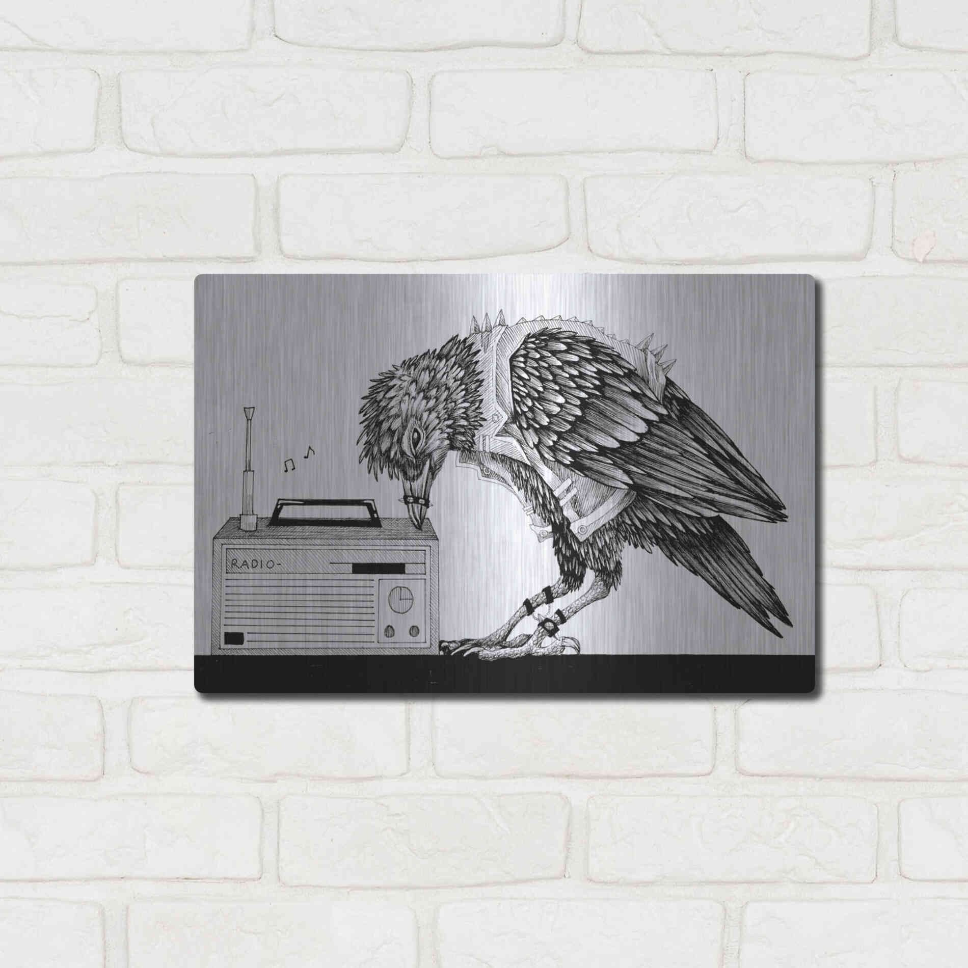 Luxe Metal Art 'Heavy Metal Crow' by Avery Multer, Metal Wall Art,16x12