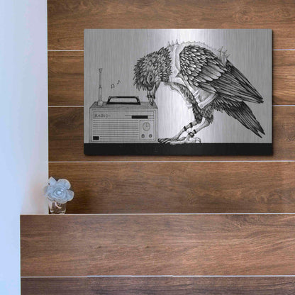 Luxe Metal Art 'Heavy Metal Crow' by Avery Multer, Metal Wall Art,16x12