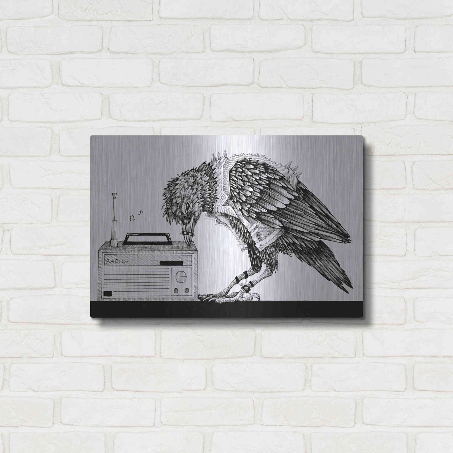 Luxe Metal Art 'Heavy Metal Crow' by Avery Multer, Metal Wall Art,24x16