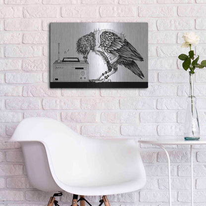 Luxe Metal Art 'Heavy Metal Crow' by Avery Multer, Metal Wall Art,24x16