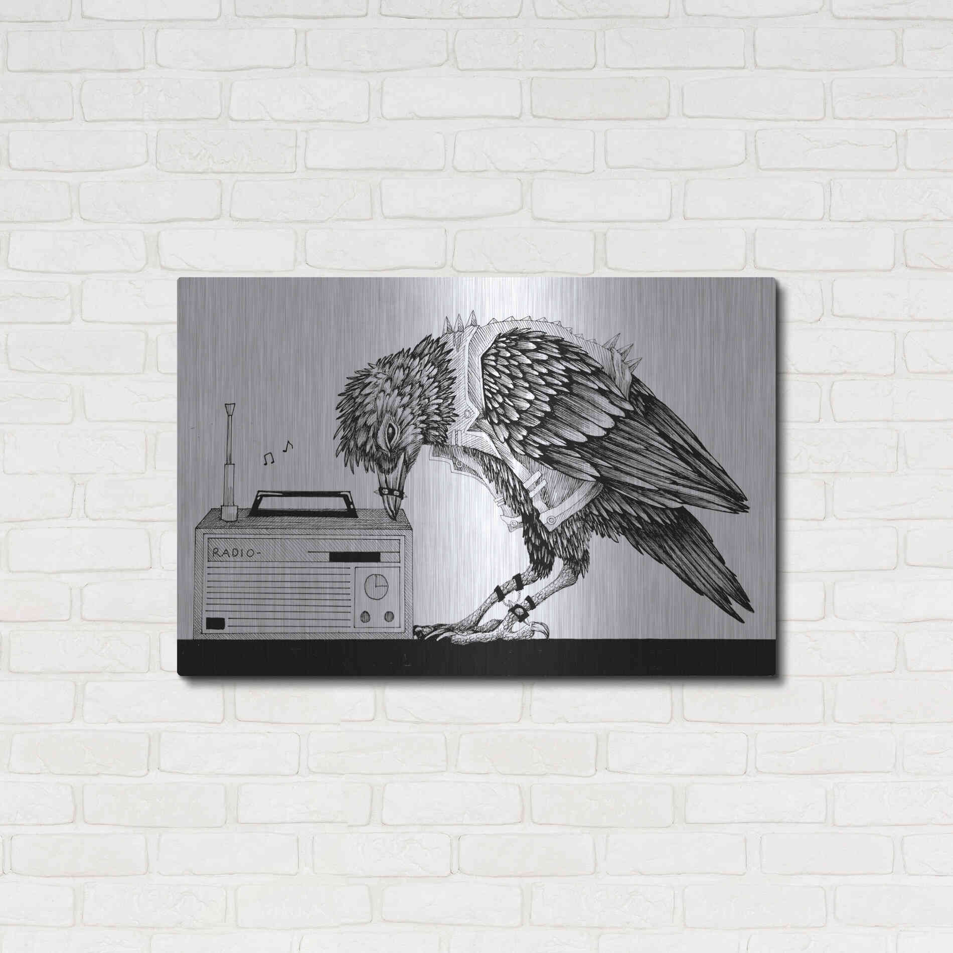 Luxe Metal Art 'Heavy Metal Crow' by Avery Multer, Metal Wall Art,36x24