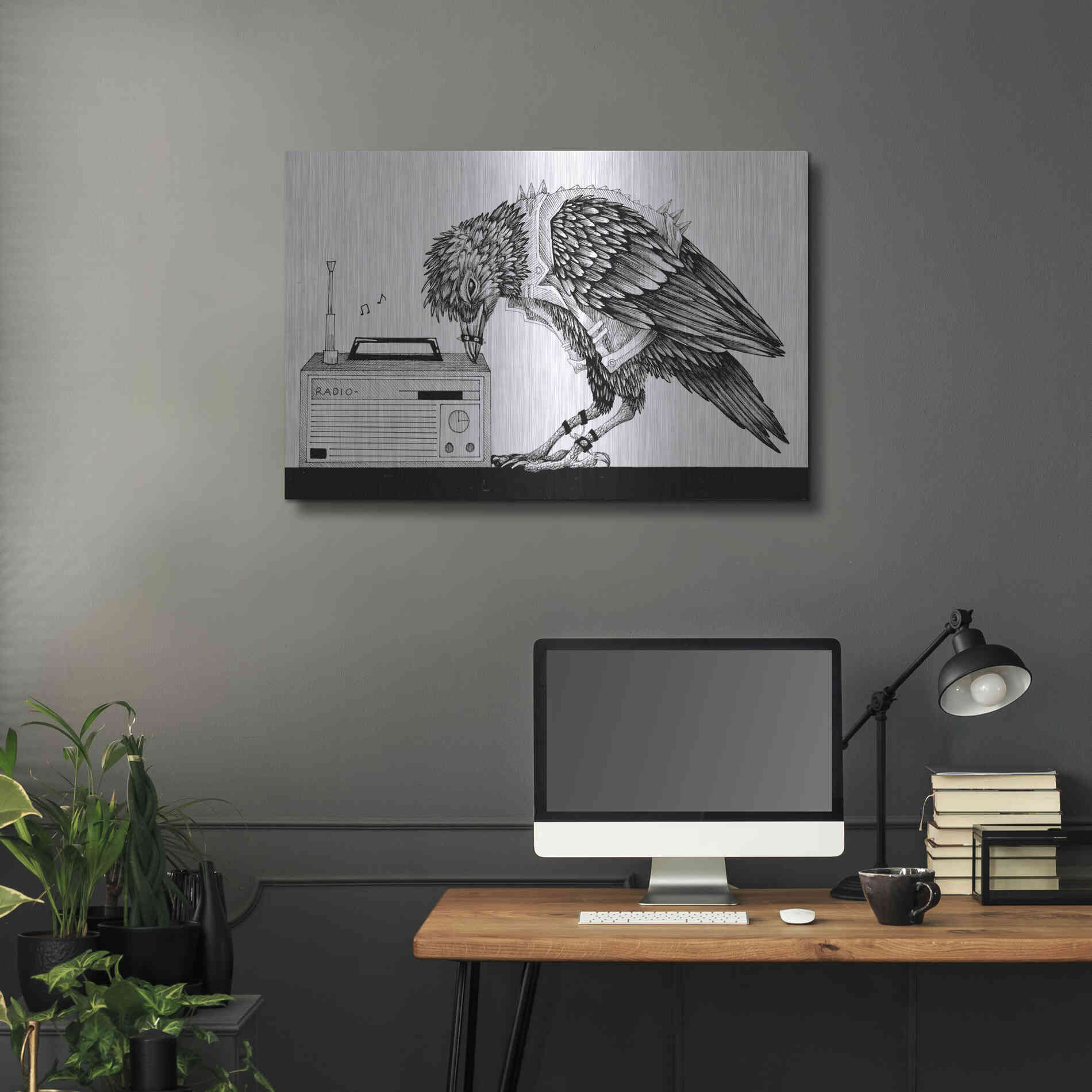 Luxe Metal Art 'Heavy Metal Crow' by Avery Multer, Metal Wall Art,36x24