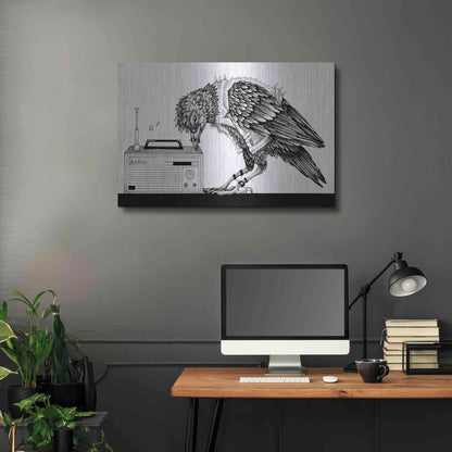 Luxe Metal Art 'Heavy Metal Crow' by Avery Multer, Metal Wall Art,36x24